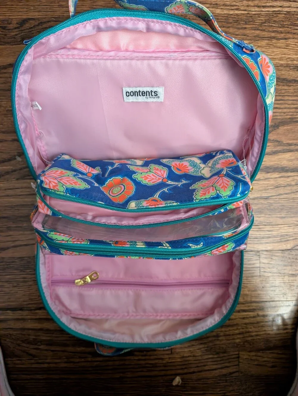 Contents by Allegro Floral Travel Cosmetic Case